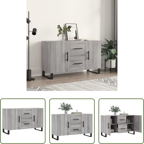 vidaXL Metallbeine - Sideboard Grau Sonoma 100x36x60 cm Holzwerkstoff (1/5)