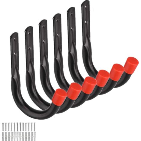 Crochets de rangement robustes pour garage, support mural universel en U pour vélo, chaise, échelle, tuyau et outils, idéal pour abri de jardin – OUYLAF