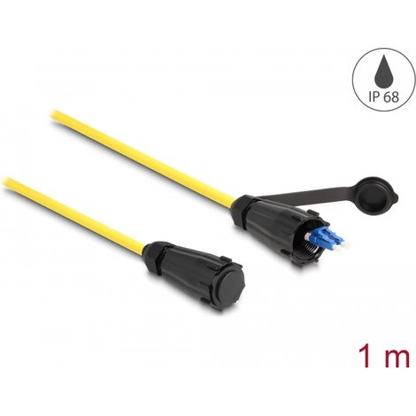 Delock 87887 cable de fibra Óptica lc duplex a lc duplex con tapa protectora monomodo ip68 resistente al polvo y al agua, 1 m