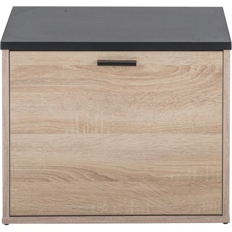 Meuble chaussure 1 abattant chêne naturel 9 paires Lohan (1/3)