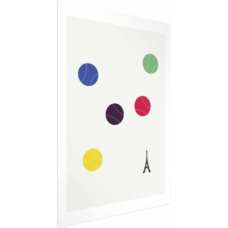 Poster - Torre Eiffel e palline da tennis colorate (1/4)