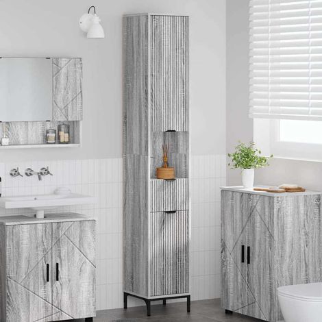 Bathroom Cabinet Grey Sonoma 31.5 x 33 x 190 cm vidaXL (1/5)