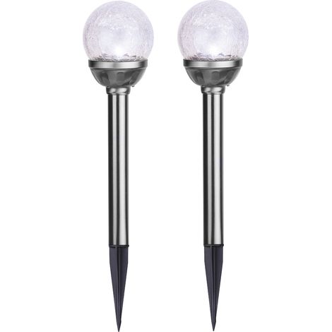 Best Season LED-Solar-Stäbe, 2er-Set, 39 x 8 cm, silber (1/5)