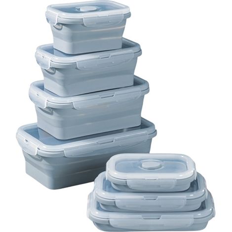Zusammenklappbare Silikon-Lunchboxen, Lebensmittelbehälter, 4 Stück (1/5)