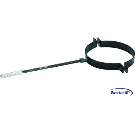 Collare per tubo stufe a pellet in acciaio verniciato nero opaco tubo ø mm 120 (1/4)