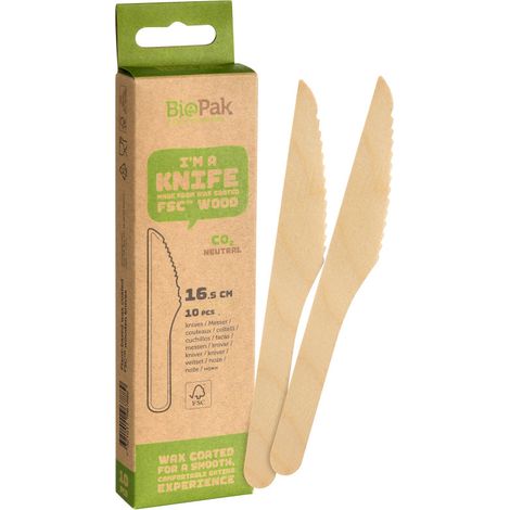 Duni Holzmesser 17 cm - 10 Stück Messer