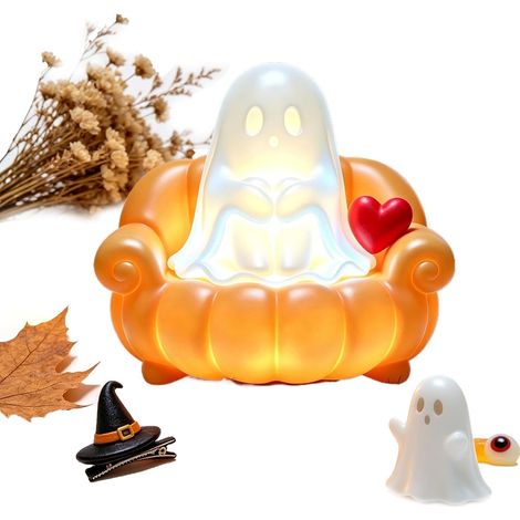 CCYKXAGhost Light, Halloween Decor Lamp Cute Warm Glow Ambient Nightlight Soft Decorative Design, Table Lamp for Home Office Dorm Bedroom Nursery Desk Shelf (1/5)