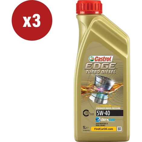 3 pezzi olio castrol edge td 5w-40 q3 titanium 1l