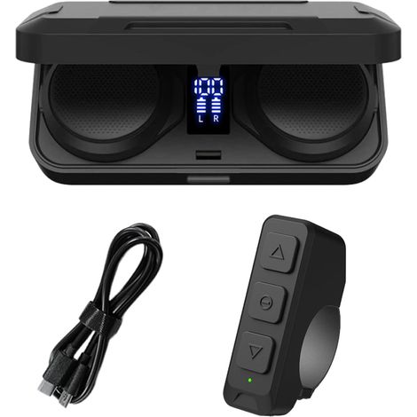 Casque sans fil – Haut-parleur Bluuetooth pour casque, suppression du bruit Batterie longue durée avec support mains libres, système d'interphone compact conçu pour fournir un son clair et une (1/5)