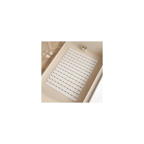 Tappetino da bagno pieghevole – antiscivolo e ad asciugatura rapida per vasca e doccia con retro in gomma, ultra sottile, lavabile, bianco, 61 x 120 cm - Crezuo