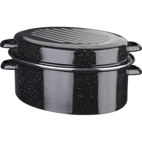 GSW Emaille-Topf oval 32 cm Schwarz (1/3)