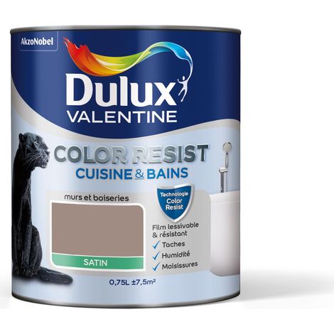 Peinture Color Resist Cuisine & Bains Satin Taupe 0,75 L - Dulux Valentine