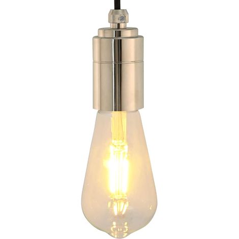 Lampenfassungen 2 Stk. Satin-Nickel E27