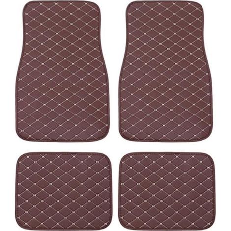 Tapis de sol de voiture - - Universels en cuir PU - Imperméables - Antidérapants - 4 pièces (1/5)