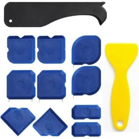 Lot de 12 pièces joint silicone, silicone, raclette silicone, lisseur joint silicone, pour le lissage des joints, grattoirs pour joints en silicone et acrylique (1/5)