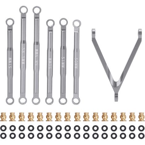 Jeu de barres de liaison en aluminium pour suspension SCX24 1/24 RC, kit de tiges de traction et tirants en titane. (1/5)