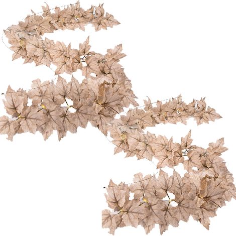 Rotin simulé de feuille d'érable de vigne de maison de 2 pièces, rotin de feuille d'érable kaki décoratif de 1,75 m (sans guirlandes lumineuses) (1/5)