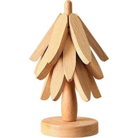 Dessous de plat en bois naturel pour protéger le plan de travail de la cuisine, résistant à la chaleur, décoratif, pour une cuisine moderne, coloris ALog (1/5)