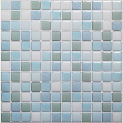 3D Mosaique Carrelage Adhesif Mural Imperméable Auto-adhésif Sticker Carrelage 23.6X23.6cm pour Cuisine Salle de Bain-4 pièces (1/4)