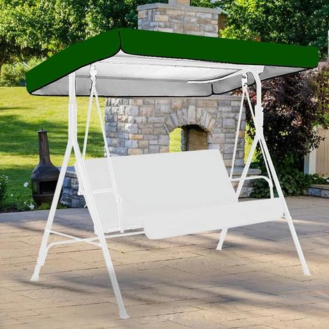 (Vert, revêtement argenté 190T : 142x120x15/20cm) Housse de rechange imperméable pour balancelle de jardin, résistante aux déchirures (1/5)