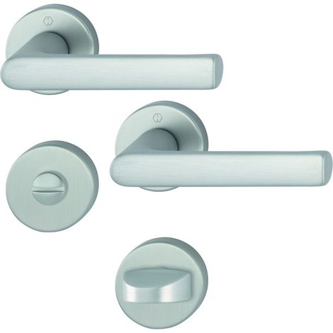 HOPPE® Drückergarnitur mit Rosetten Hamburg 1700/42KB/42KBS, Aluminium, 11907976