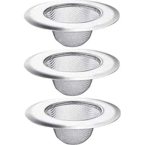 SABIR-Lot de 3 filtres d'évier en acier inoxydable pour cuisine, salle de bain, douche 673 (1/4)