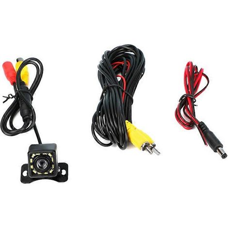 Cámara de visión trasera HD de gran angular para coche, cámara de vídeo para vehículos, cámara de marcha atrás, 12 LED, visión nocturna, cámara de aparcamiento. (1/5)