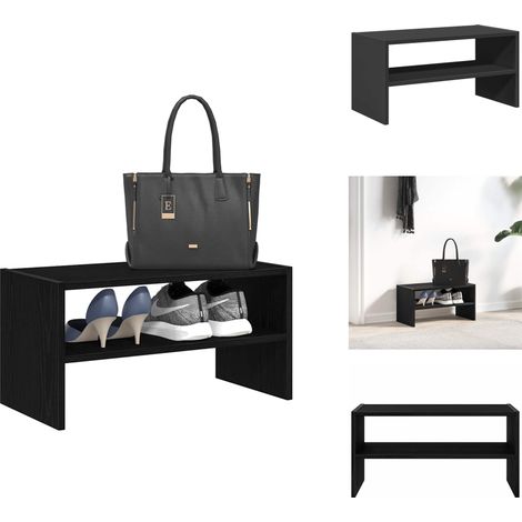 Étagère à chaussures empilable en chêne noir 60 x 30 x 30,5 cm - Étagère À Chaussures - Étagères À Chaussures - Meuble De Rangement À Chaussures - Rangement À Chaussures D'entrée (1/5)