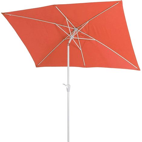 Ombrellone da giardino 2x3m rettangolare inclinabile poliestere/alluminio 4,5kg terracotta 040003896
