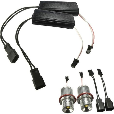 Lot de 2 feux de position à LED Angel Eyes de 20 W, avec anneaux halo, pour BMW E87, E39 M5, M6, E83 X3, E60 et E63.