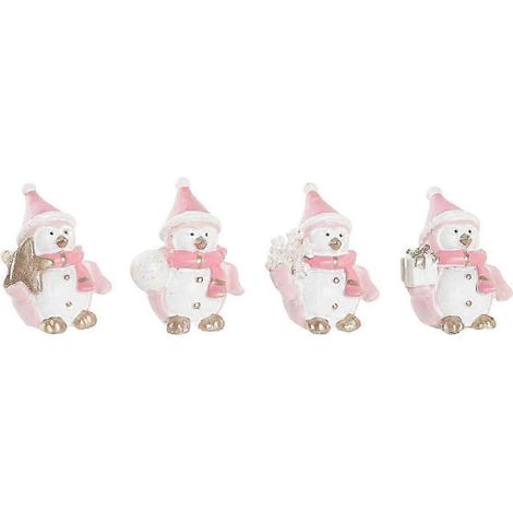 Boule de Noël DKD Home Decor Poupée de neige en résine (3,5 x 2,5 x 4 cm) (4 unités) (1/4)