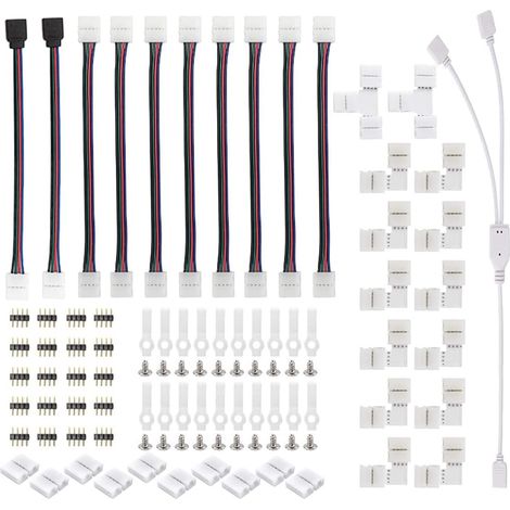 Kit De Connecteur À Bande Lumineuse 1set 5050 Accessoires De Bande LED sans Soudure 10 Mm