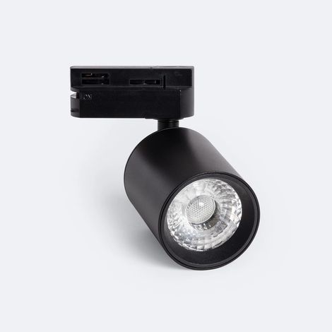 Foco Carril LED Monofásico 10W Regulable Mallet Negro 3000K Blanco Cálido