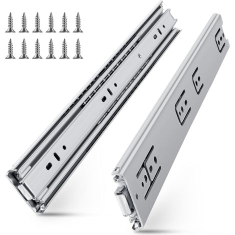 Guías para cajones, rodamientos de bolas totalmente extendidos, 250 mm x 45 mm (1/5)