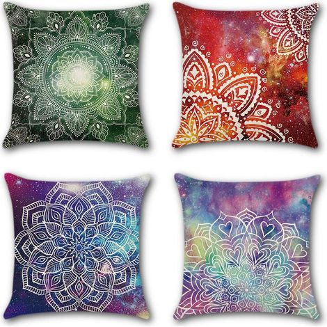 Housse de Coussin ciel étoilé abstrait Taie d'oreiller pour Canapé Maison Salon Chambre Décoration D'intérieur,45x45cm,Ensemble de 4 pièces(Couleur)