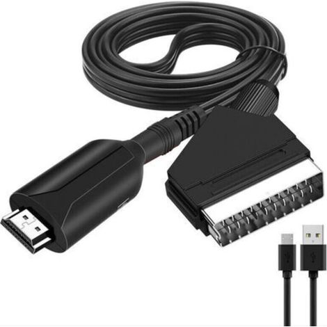 Convertisseur Péritel vers HDMI – Adaptateur Audio/vidéo compatible PAL/NTSC pour TV HD, DVD, décodeur et consoles (PS3) (1/5)