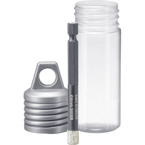 KWB DIAMANT FORET POUR PERCEUSE À CARRELAGE POUR PERCEUSE, SCIE CLOCHE AVEC TROU E 6.3, COURONNE DE FORAGE DIAMOND 8 MM (1/4)
