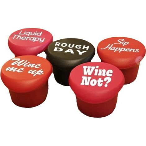 Bouchon A Vin - Silicone Alimentaire - Etanche Pour Stockage Vertical - Lot De 5 (1/5)