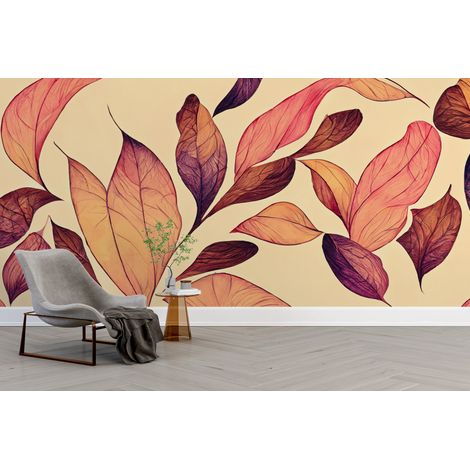 Papier peint nature tapis de feuilles dautomne rousses - 150 x 250 cm (1/2)