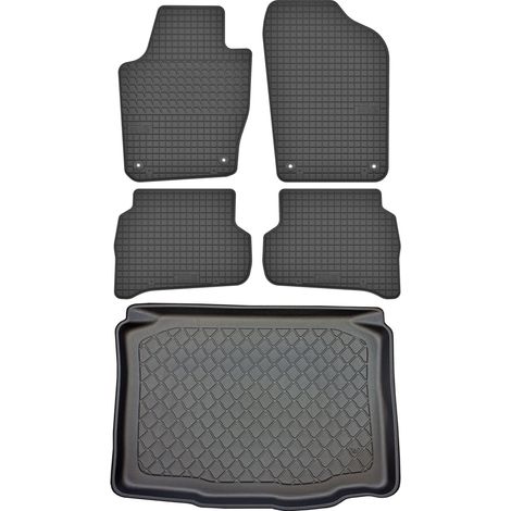Ensemble de tapis de sol en caoutchouc pour Seat Ibiza IV Hatchback (05.2008-05.2017) + tapis de coffre (1/5)
