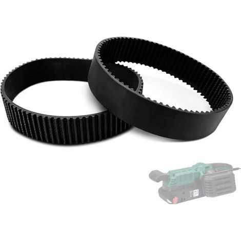 Cinghia dentata di ricambio per levigatrice a nastro - 2 cinghie di trasmissione da 225 mm con 75 denti e 17 mm, compatibili con Parkside PEBS 900 e Bosch PBS75A GBS75A GBS75AE, ricambi per levigatric (1/5)