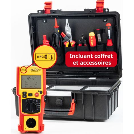 WIHA PAT ONE 47220 KIT DE TESTEUR D'APPAREILS CONFORME À LA NORME DIN VDE 0701/0702 AVEC RECONNAISSANCE D'IMAGE IA ET DOCUMENTAT