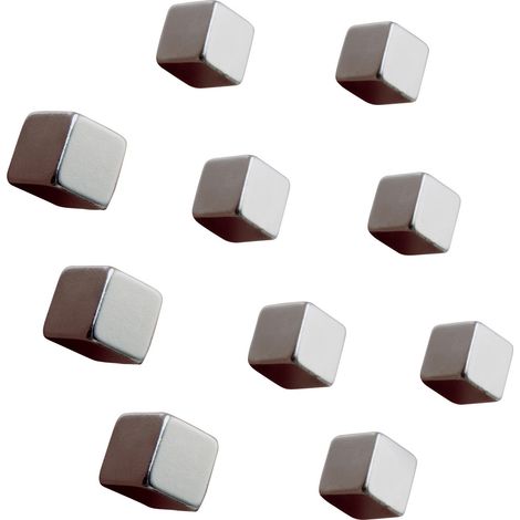 Sigel Neodym Magnet C5 "Strong" (B x H x T) 10 x 10 x 10 mm Würfel Silber 10 St. BA193 (1/3)