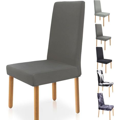 LaBlanc – 4-teiliges Stuhlhussen-Set, moderne, dehnbare, abnehmbare und waschbare Universal-Stuhlhussen zum Schutz, zur Verschönerung und zur Renovierung von Stühlen in Wohnzimmern, Esszimmern, Hotels (1/5)