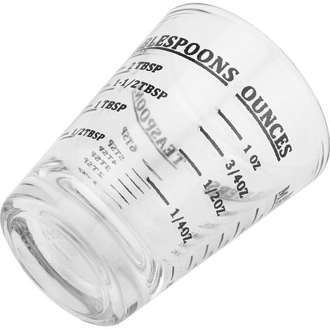 Verre doseur de cuisine avec 4 échelles (ml, oz, cuillères) - 30 ml / 1 once - Ustensile de précision (1/5)