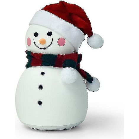 Veilleuse USB Bonhomme de neige, lampe de nuit LED rechargeable USB en silicone
