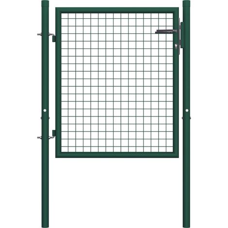 vidaXL Cancello per Recinzione in Acciaio 100x75 cm Verde