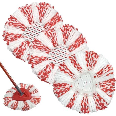 Lot de 3 têtes de rechange pour balai en microfibre compatibles avec Vileda. têtes de rechange pivotantes pour un nettoyage puissant et un remplacement facile (1/4)