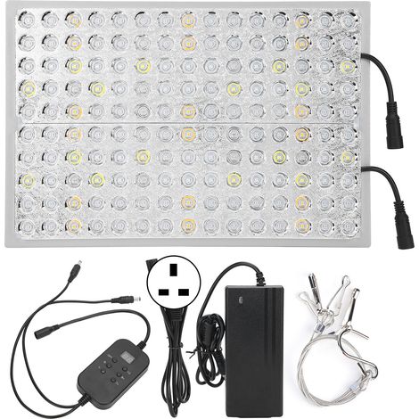 300W 150LED Lampe de Croissance Plantes Plein Spectre avec Minuterie Gradateur, Serre Fournitures Prise UK 100-240V (1/5)