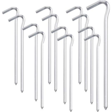 12 estacas para el suelo, estacas para tiendas de campaña de 18 cm, postes de playa, aleación de aluminio, toldos y tiendas de campaña (1/5)